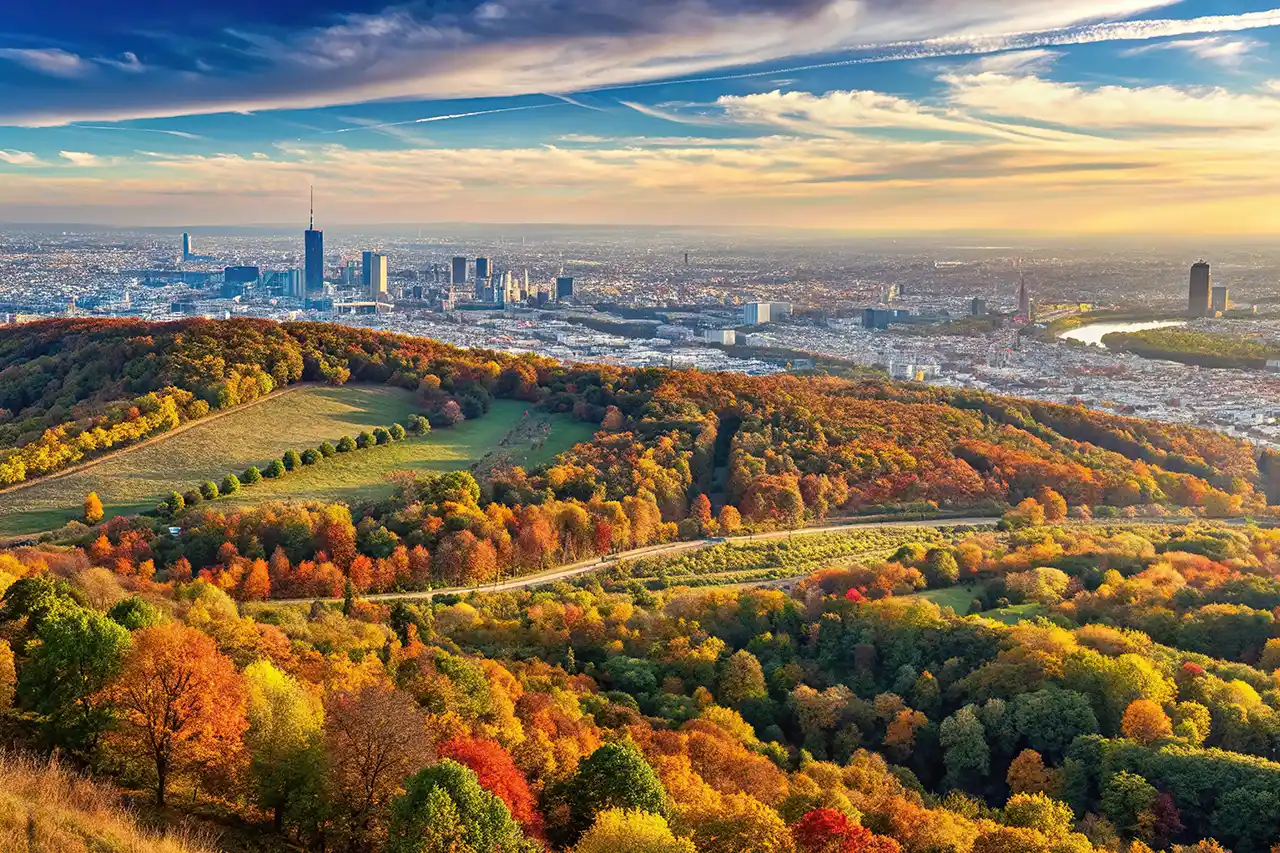 Freie Trauung in Wien - Blick vom Cobenzl auf die Stadt Wien als wunderbare Hochzeitskulisse (Foto: © Sayfar, Adobe Stock)
